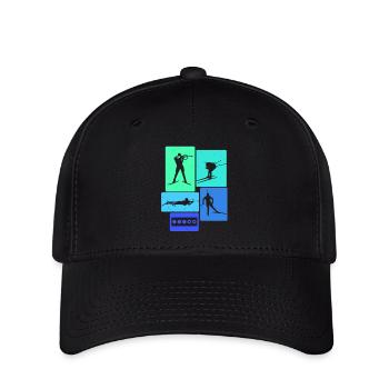 Biathlon Retro Biathlete - Casquette Flexfit - noir - Devant
