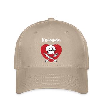 Küchenliebe Hobbykoch Leidenschaft Kochen Koch - Flexfit Cap - Khaki - Vorne