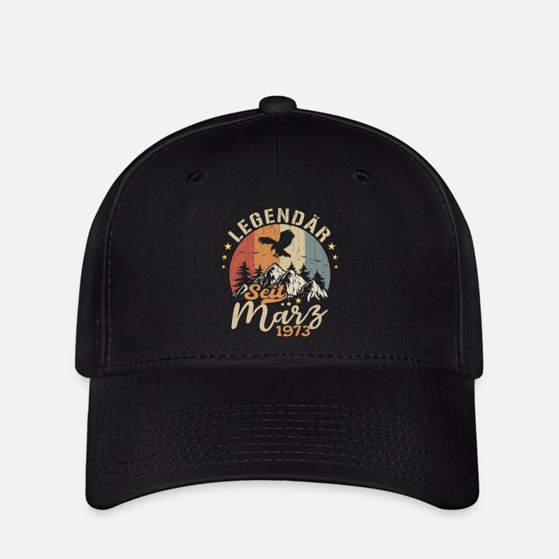Legends Are Born In March 1973 - 1973 - Flexfit Cap - black
