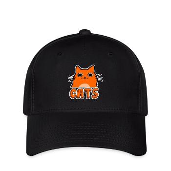 Süße Comic Katze - Flexfit Cap - Schwarz - Vorne