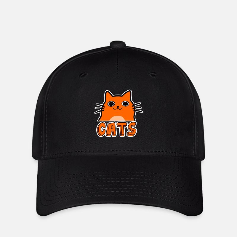 Süße Comic Katze - Flexfit Cap - Schwarz