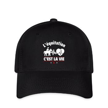 l équitation c est la vie,Cheval,Poney,Sport - Casquette Flexfit - noir - Devant