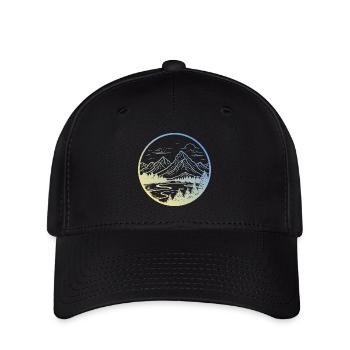 Paysage de montagnes - Casquette Flexfit - noir - Devant