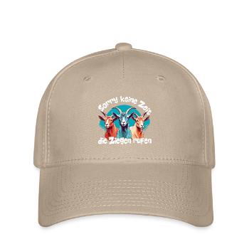 Keine Zeit die Ziegen rufen lustiger Ziegenspruch - Flexfit Cap - Khaki - Vorne