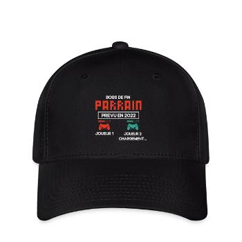 Annonce Grossesse Demande Parrain Originale Geek - Casquette Flexfit - noir - Devant