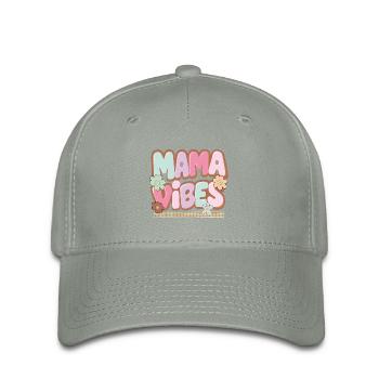Mama Vibes: Glanz & Liebe - Flexfit Cap - Grüngrau - Vorne