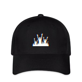 Glitch Party – Festival Style - Flexfit Cap - Schwarz - Vorne