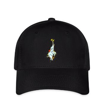 elefant klecks Zirkus Kunststück Balance künstler - Flexfit Cap - Schwarz - Vorne