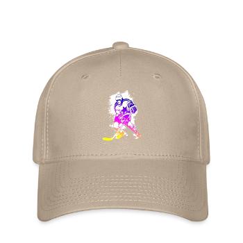 hockey rainbow spatter hockey player tor cool - Flexfit Cap - khaki - Front