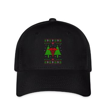 Infirmier infirmière laid de Noël - Casquette Flexfit - noir - Devant