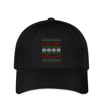 Locomotive ferroviaire laid de Noël - Casquette Flexfit - noir - Devant