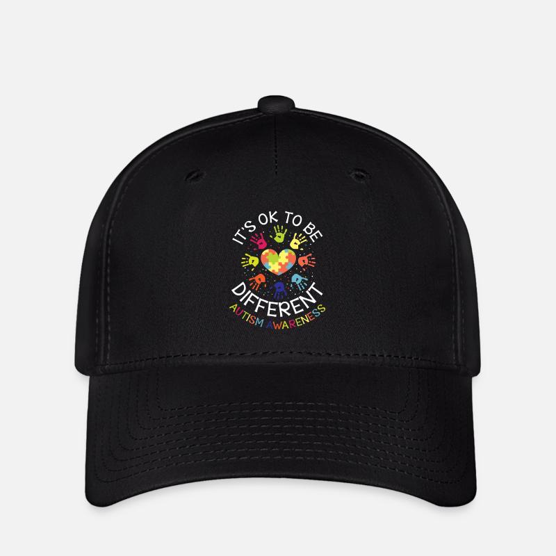 It's ok to be different - Autism Awareness - Casquette Flexfit - noir