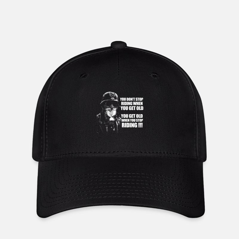 You get old when you stop riding - Flexfit Cap - black