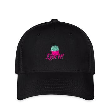 Eis lecken Softeis Geschenkidee Sommer Frühling - Flexfit Cap - Schwarz - Vorne