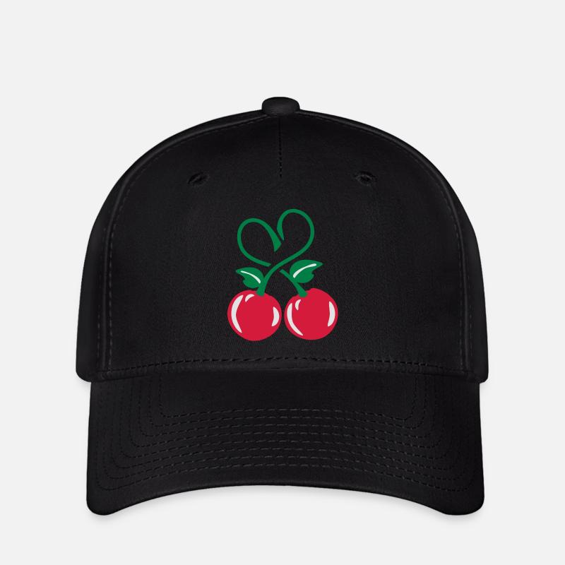 cherry heart - Flexfit Cap - black
