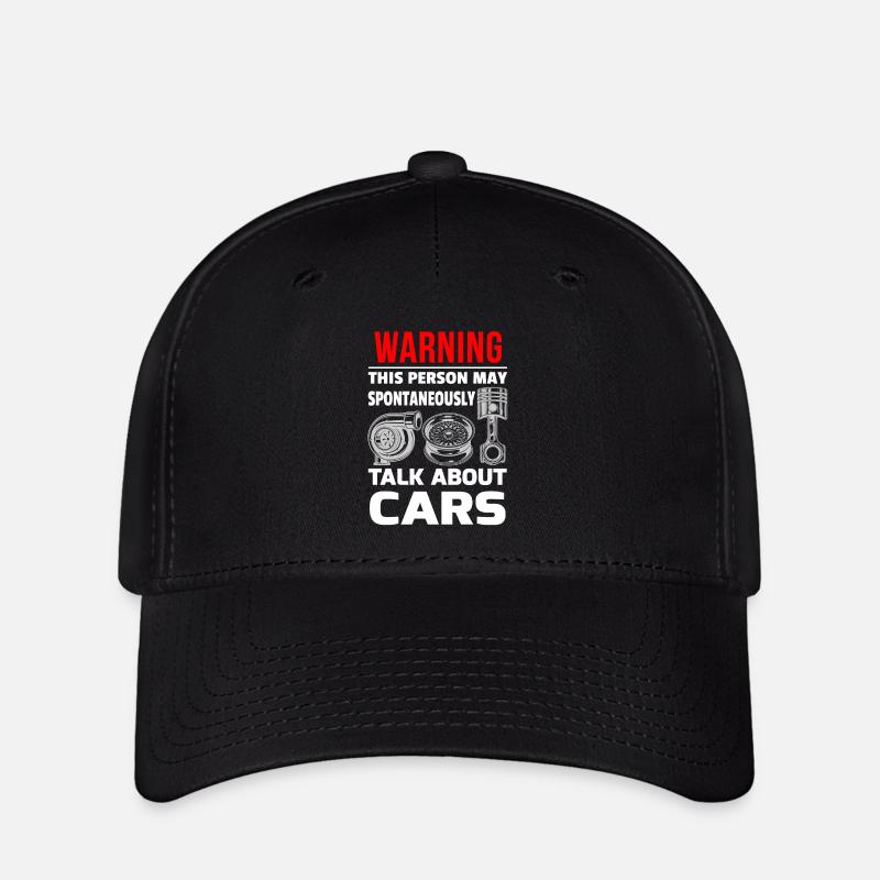 Warning may spontaneously talk about cars - Flexfit Cap - Schwarz