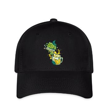 Hopfen Malz Craft Bier Krug Alkohol Hobbybrauer - Flexfit Cap - Schwarz - Vorne