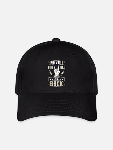 Never Too Old To Rock - Flexfit Cap - Schwarz