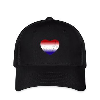 Hollande Pays-Bas Drapeau Herz - Casquette Flexfit - noir - Devant