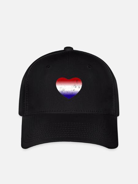 Holland Niederlande Flagge Herz - Flexfit Cap - Schwarz