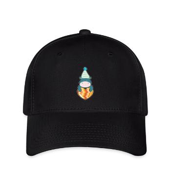 Nilpferd Kinder shirt - Flexfit Cap - Schwarz - Vorne