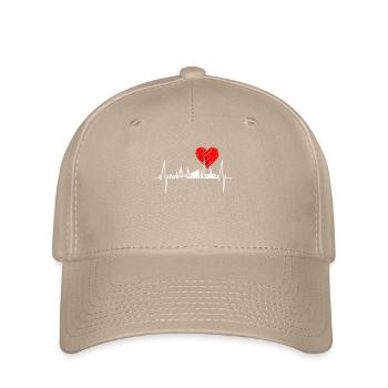 Battement de coeur de skyline de Hambourg Fan du port de Hambourg - Casquette Flexfit - kaki - Devant