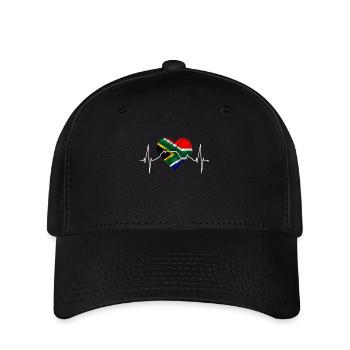 Kapstadt Skyline Herz Südafrika Flagge Tafelberg - Flexfit Cap - Schwarz - Vorne