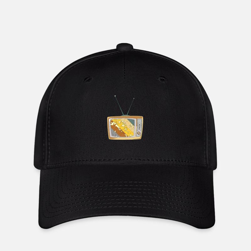 Retro TV - Flexfit Cap - Schwarz