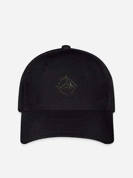 Wandern Kompass - Flexfit Cap - Schwarz