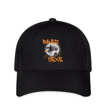 Biker sorcières voler moto vélo chopper - Casquette Flexfit - noir - Devant
