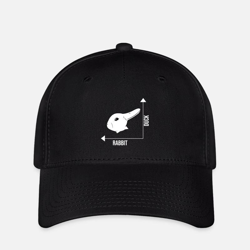 Illusion d'optique lapin canard illusion - Casquette Flexfit - noir