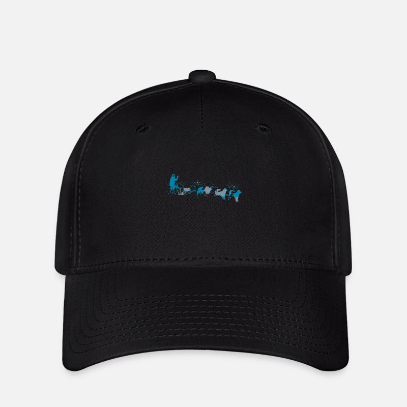 splash de sport de chien de traîneau - Casquette Flexfit - noir