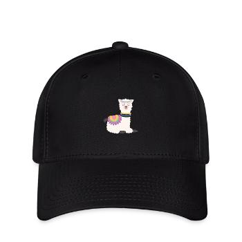 Schlafendes Alpaka - Flexfit Cap - Schwarz - Vorne