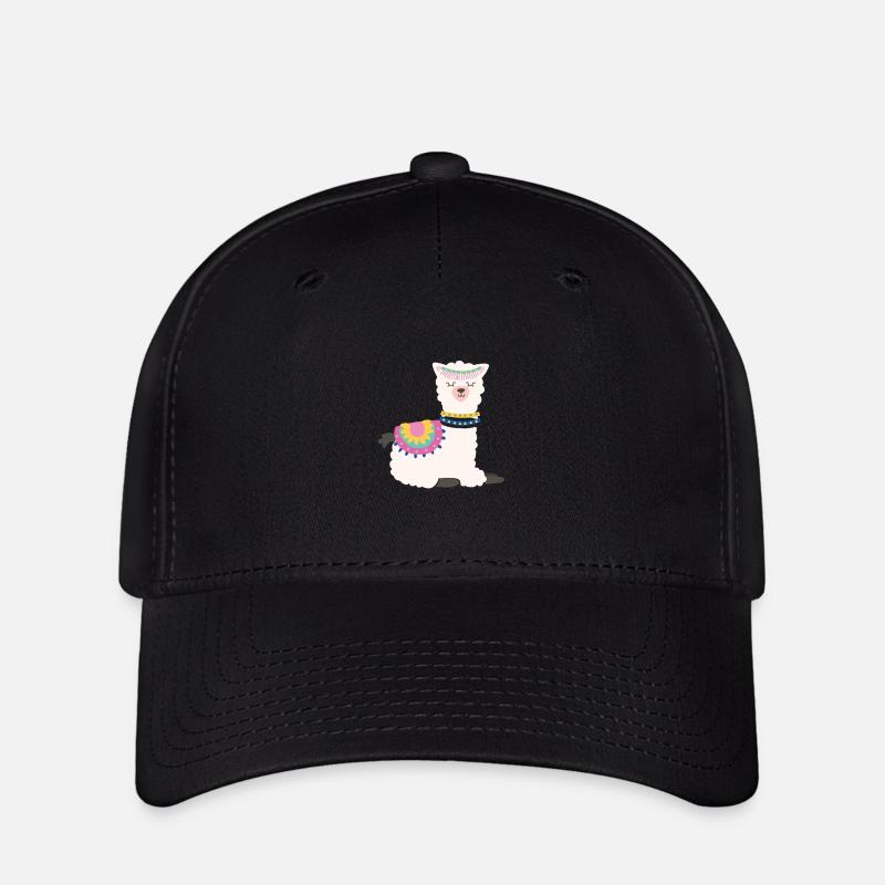 Schlafendes Alpaka - Flexfit Cap - Schwarz