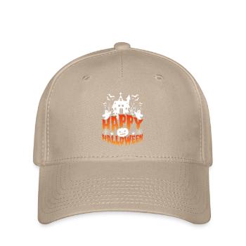 Happy Halloween Spooky House Scene - Flexfit Cap - khaki - Front