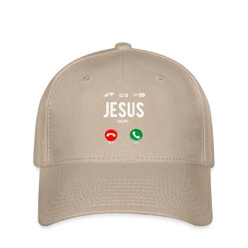 Christian Message Jesus Calls Humorous - Flexfit Cap - khaki - Front