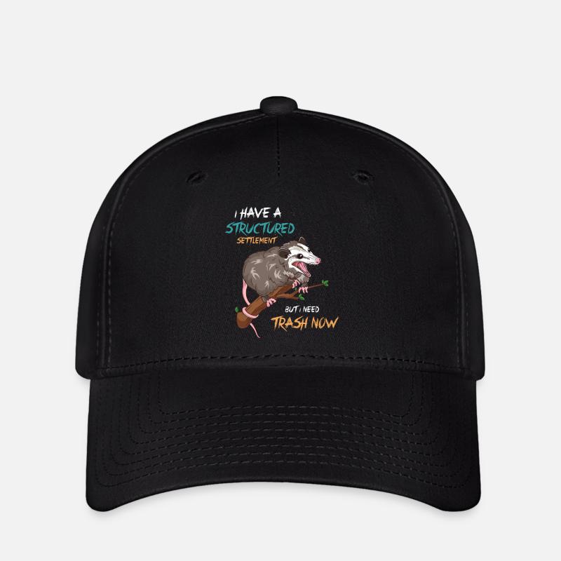 Opposum Dirty Animal Grafik - Flexfit Cap - Schwarz