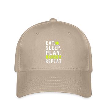 Eat sleep Rugby - Casquette Flexfit - kaki - Devant