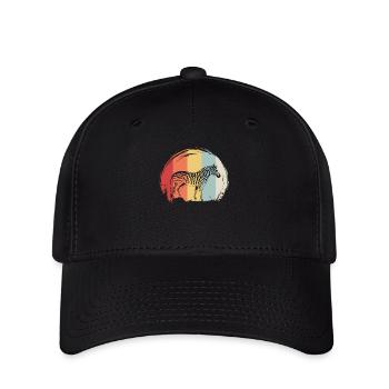 Zebra Tiermotiv Retro Vintage - Flexfit Cap - Schwarz - Vorne