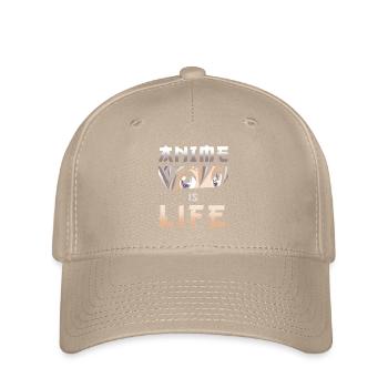 Anime saying anime is life - Flexfit Cap - khaki - Front