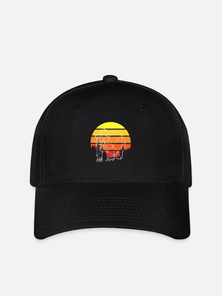Bär Polygon Sunset - Flexfit Cap - Schwarz