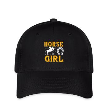 Horse Girl Pferde Mädchen Geschenk - Flexfit Cap - Schwarz - Vorne