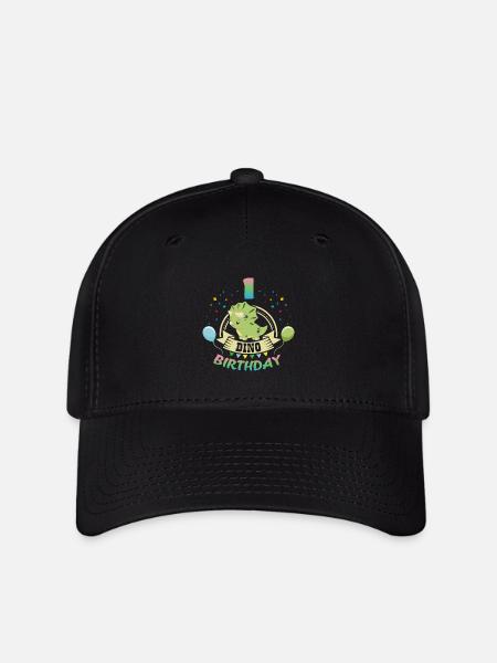 Dino 1 Geburtstag - Flexfit Cap - Schwarz