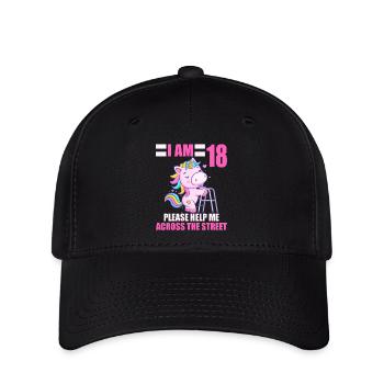 18 s’il vous plaît m’aider sur la route 18e anniversaire - Casquette Flexfit - noir - Devant