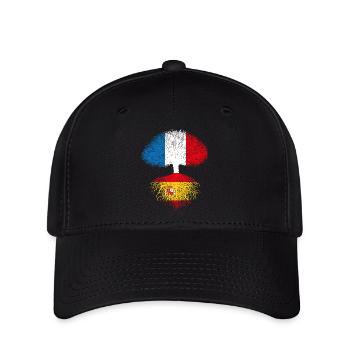 Arbre France Espagne Racines espagnoles drapeaux - Casquette Flexfit - noir - Devant