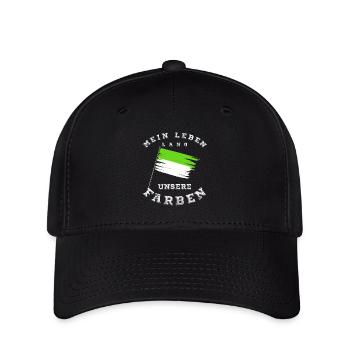 Mein Leben lang unsere Farben Grün Weiß - Flexfit Cap - Schwarz - Vorne