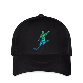 Fußball Fußballer Kinder Jungen Herren - Flexfit Cap - Schwarz - Vorne