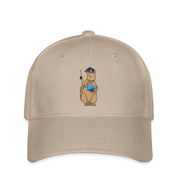 Squirrel Teacher Book School - Flexfit Cap - khaki - Front