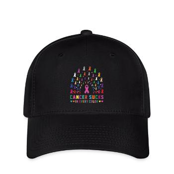 Sensibilisation au cancer Le cancer aspire toutes les couleurs - Casquette Flexfit - noir - Devant