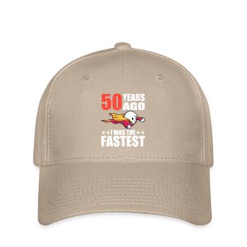 50 years I was the fastest 50th birthday - Flexfit Cap - khaki - Front